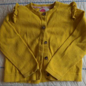 Mini Boden 2-3 Yellow Ruffle Sweater